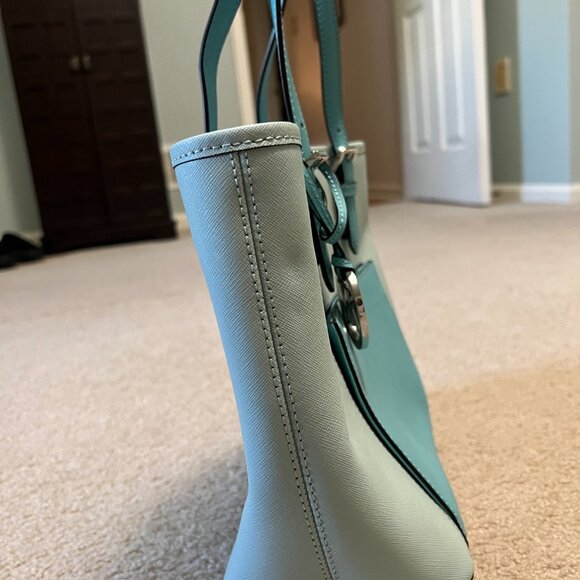 Michael Kors Medium Jet Set Snap Pocket Tote, Teal/Blue - Picture 7 of 12